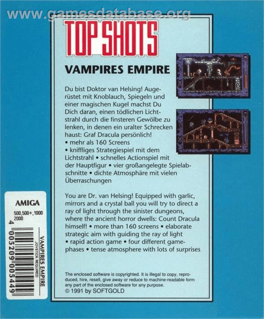 Vampire's Empire - Commodore Amiga - Artwork - Box Back