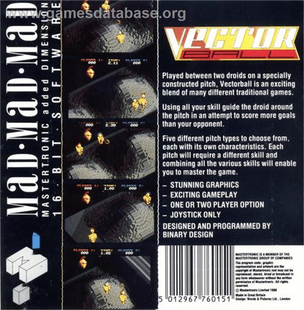 Vector Ball - Commodore Amiga - Artwork - Box Back