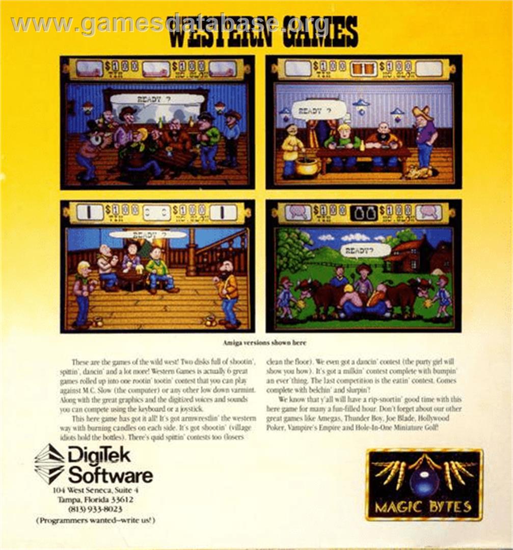 Western Games - Commodore Amiga - Artwork - Box Back