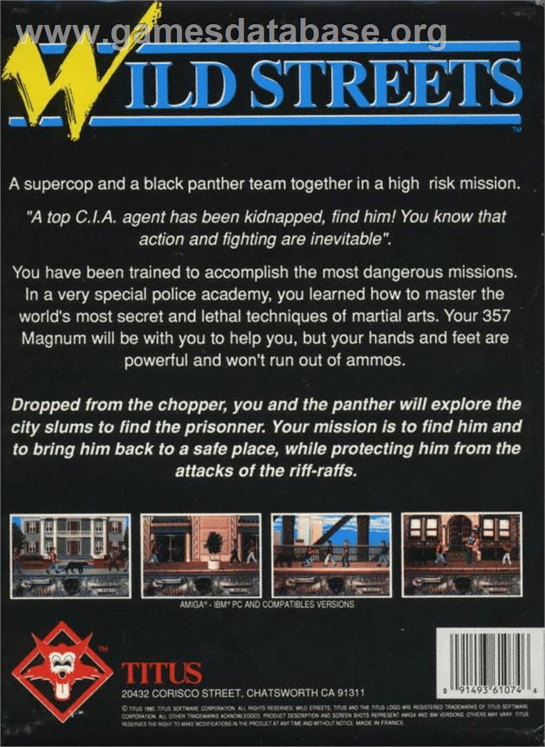 Wild Streets - Commodore Amiga - Artwork - Box Back