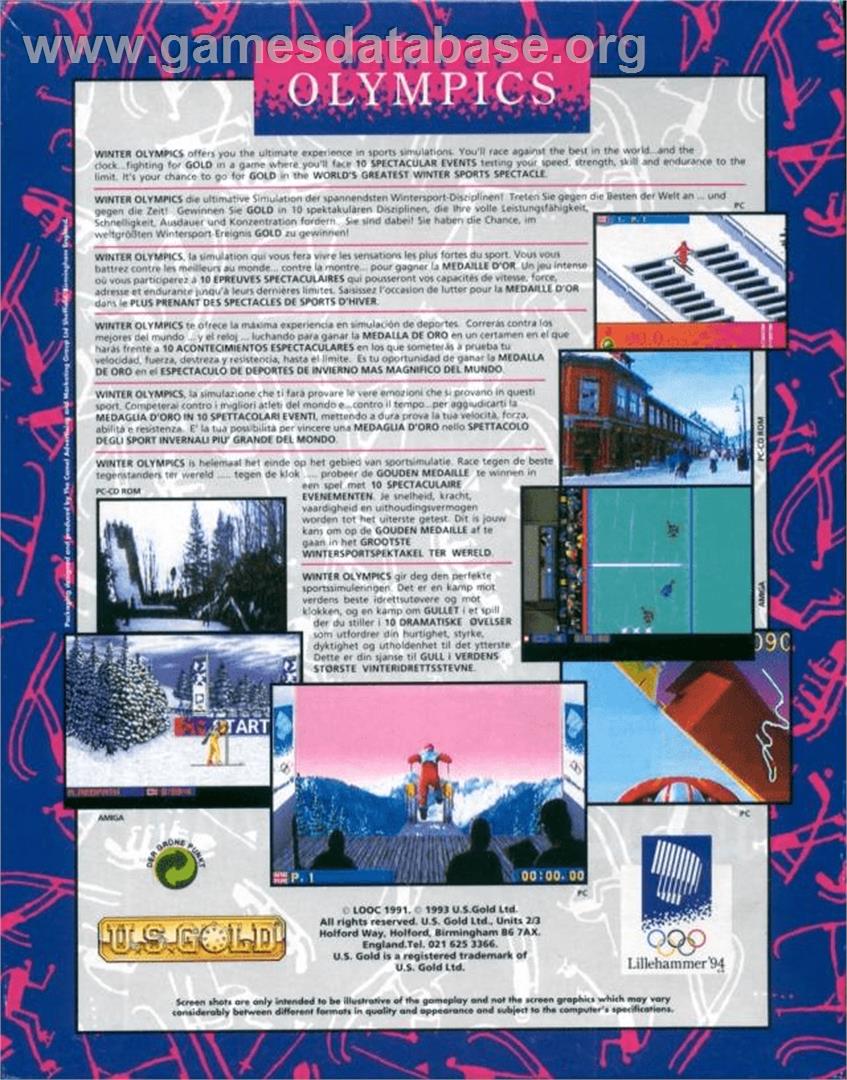 Winter Olympics: Lillehammer '94 - Commodore Amiga - Artwork - Box Back