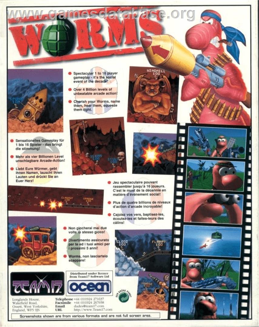 Worms - Commodore Amiga - Artwork - Box Back