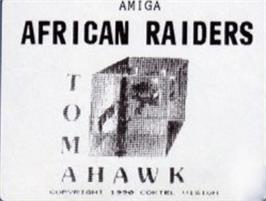 Top of cartridge artwork for African Raiders-01 on the Commodore Amiga.