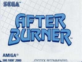 Top of cartridge artwork for After Burner on the Commodore Amiga.