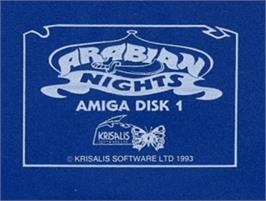Top of cartridge artwork for Arabian Nights on the Commodore Amiga.