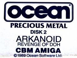Top of cartridge artwork for Arkanoid - Revenge of DOH on the Commodore Amiga.