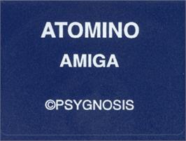 Top of cartridge artwork for Atomino on the Commodore Amiga.