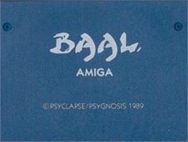Top of cartridge artwork for Baal on the Commodore Amiga.