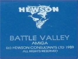 Top of cartridge artwork for Battle Valley on the Commodore Amiga.