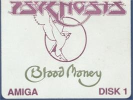 Top of cartridge artwork for Blood Money on the Commodore Amiga.
