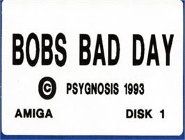 Top of cartridge artwork for Bob's Bad Day on the Commodore Amiga.