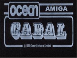 Top of cartridge artwork for Cabal on the Commodore Amiga.