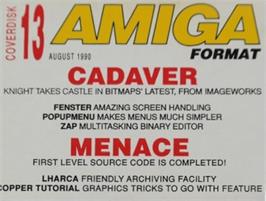 Top of cartridge artwork for Cadaver on the Commodore Amiga.