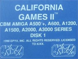 Top of cartridge artwork for California Games 2 on the Commodore Amiga.