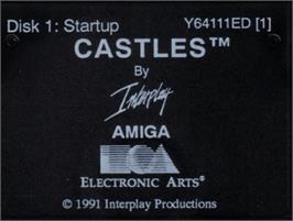 Top of cartridge artwork for Castles: The Northern Campaign on the Commodore Amiga.