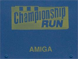 Top of cartridge artwork for Championship Run on the Commodore Amiga.