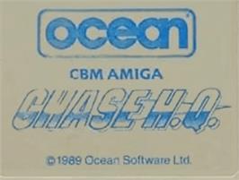 Top of cartridge artwork for Chase H.Q. on the Commodore Amiga.