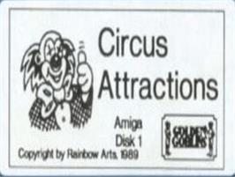 Top of cartridge artwork for Circus Attractions on the Commodore Amiga.