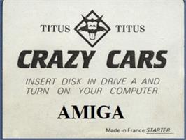 Top of cartridge artwork for Crazy Cars on the Commodore Amiga.