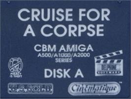 Top of cartridge artwork for Cruise for a Corpse on the Commodore Amiga.