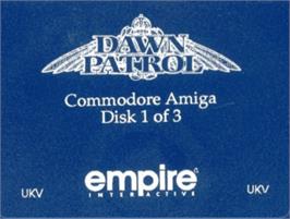 Top of cartridge artwork for Dawn Patrol on the Commodore Amiga.