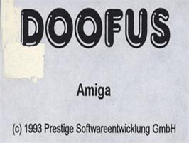 Top of cartridge artwork for Doofus on the Commodore Amiga.