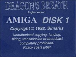 Top of cartridge artwork for Dragon Lord on the Commodore Amiga.