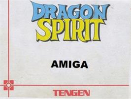 Top of cartridge artwork for Dragon Spirit on the Commodore Amiga.