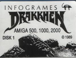 Top of cartridge artwork for Drakkhen on the Commodore Amiga.