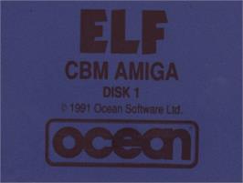 Top of cartridge artwork for Elf on the Commodore Amiga.