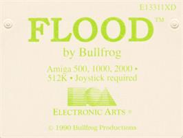 Top of cartridge artwork for Flood on the Commodore Amiga.