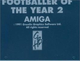 Top of cartridge artwork for Footballer of the Year 2 on the Commodore Amiga.