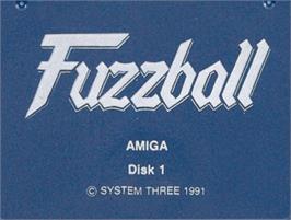 Top of cartridge artwork for Fuzzball on the Commodore Amiga.
