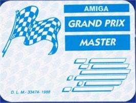 Top of cartridge artwork for Grand Prix Master on the Commodore Amiga.