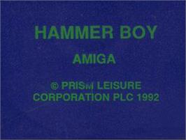 Top of cartridge artwork for Hammer Boy on the Commodore Amiga.