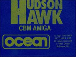 Top of cartridge artwork for Hudson Hawk on the Commodore Amiga.