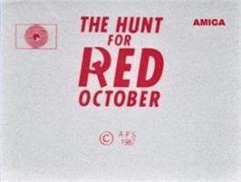 Top of cartridge artwork for Hunt for Red October on the Commodore Amiga.