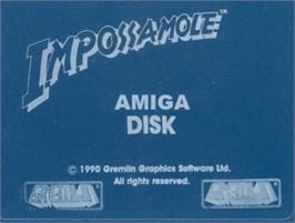 Top of cartridge artwork for Impossamole on the Commodore Amiga.