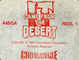Top of cartridge artwork for It Came from the Desert on the Commodore Amiga.