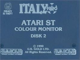 Top of cartridge artwork for Italia 1990 on the Commodore Amiga.