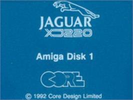 Top of cartridge artwork for Jaguar XJ220 on the Commodore Amiga.