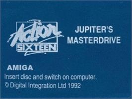 Top of cartridge artwork for Jupiter's Masterdrive on the Commodore Amiga.
