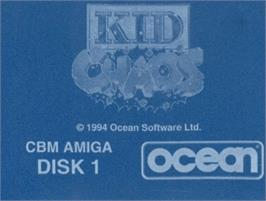 Top of cartridge artwork for Kid Chaos on the Commodore Amiga.