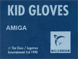 Top of cartridge artwork for Kid Gloves on the Commodore Amiga.