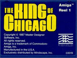 Top of cartridge artwork for King of Chicago on the Commodore Amiga.