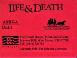 Top of cartridge artwork for Life & Death on the Commodore Amiga.
