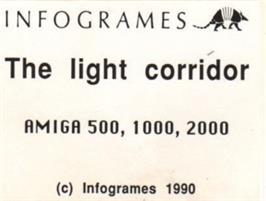 Top of cartridge artwork for Light Corridor on the Commodore Amiga.