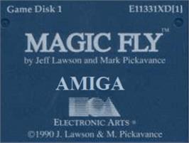 Top of cartridge artwork for Magic Fly on the Commodore Amiga.