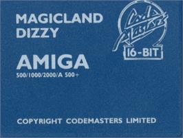 Top of cartridge artwork for Magicland Dizzy on the Commodore Amiga.