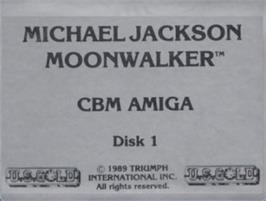 Top of cartridge artwork for Moonwalker on the Commodore Amiga.